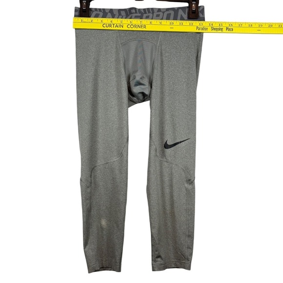 NIKE Pro Men's Dri-FIT 3/4-Length Fitness Tightss, Gray and Black, Size Medium - Picture 11 of 15
